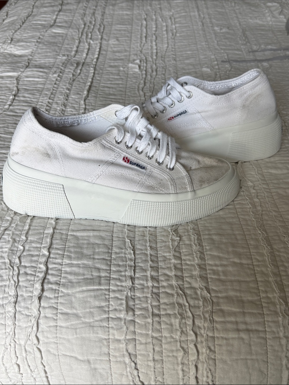 Superga Off-White Canvas Low-Top Sneakers